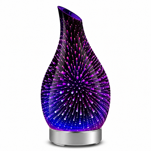 Noora Home 120ml Glass Ultrasonic Aroma Diffuser – Timer & LED Light – product image 2
