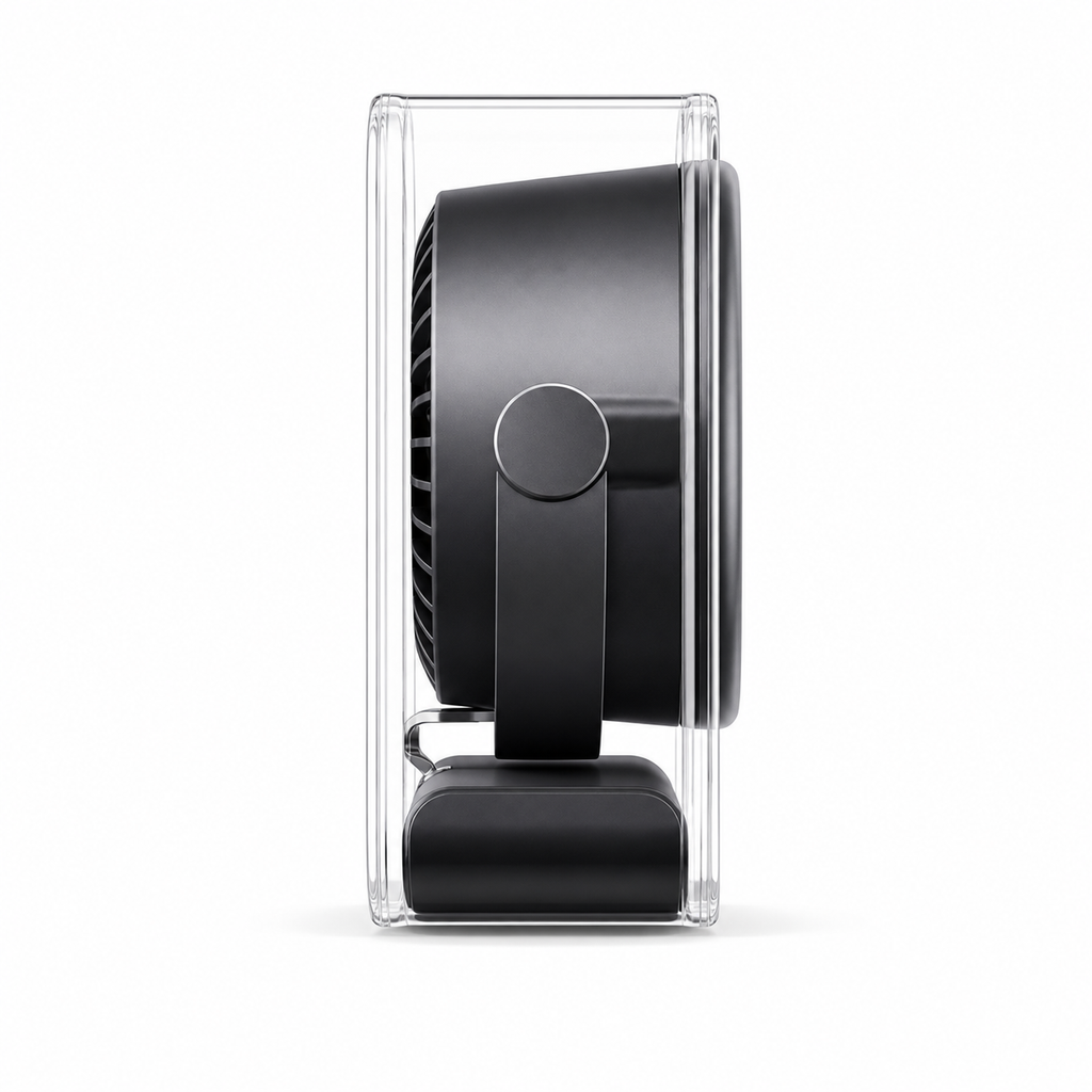 Compact Digital Desk Fan — true side white