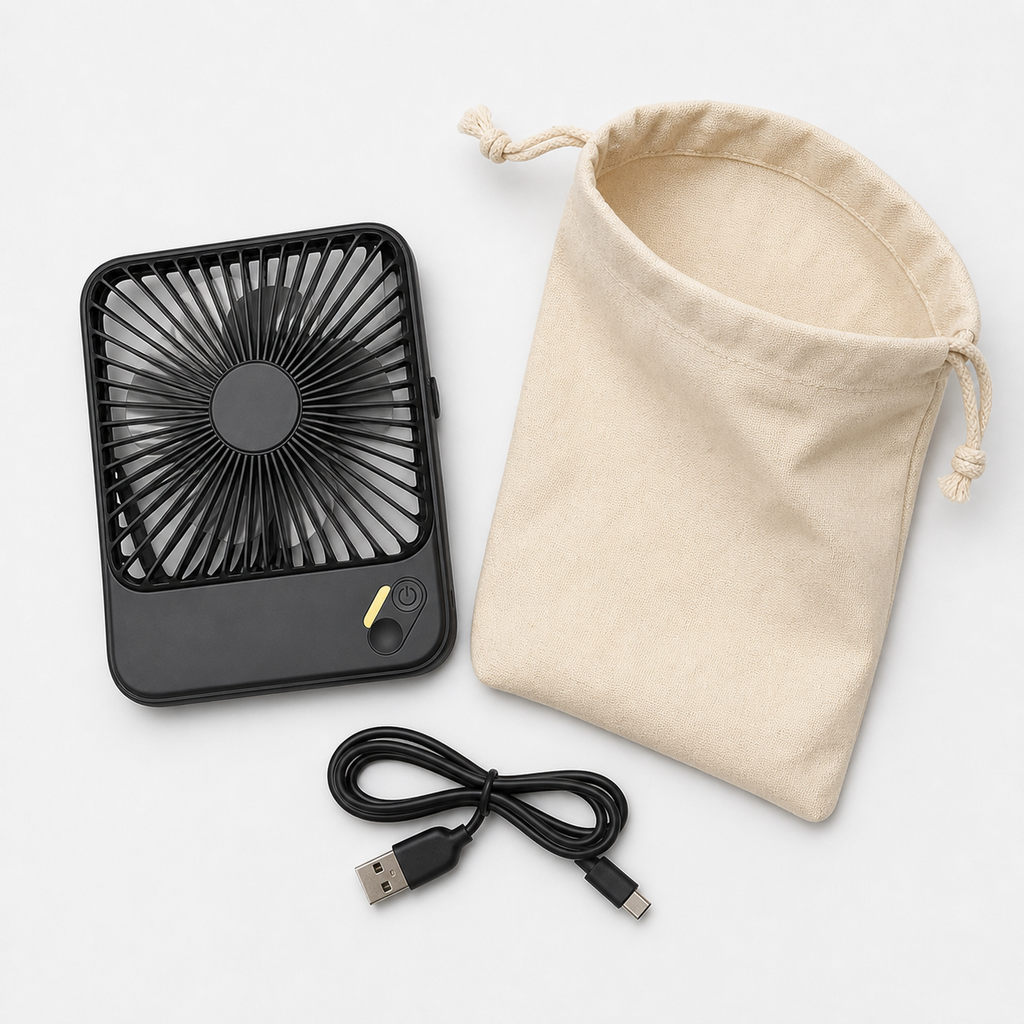 Travel Desk Fan — packing scale