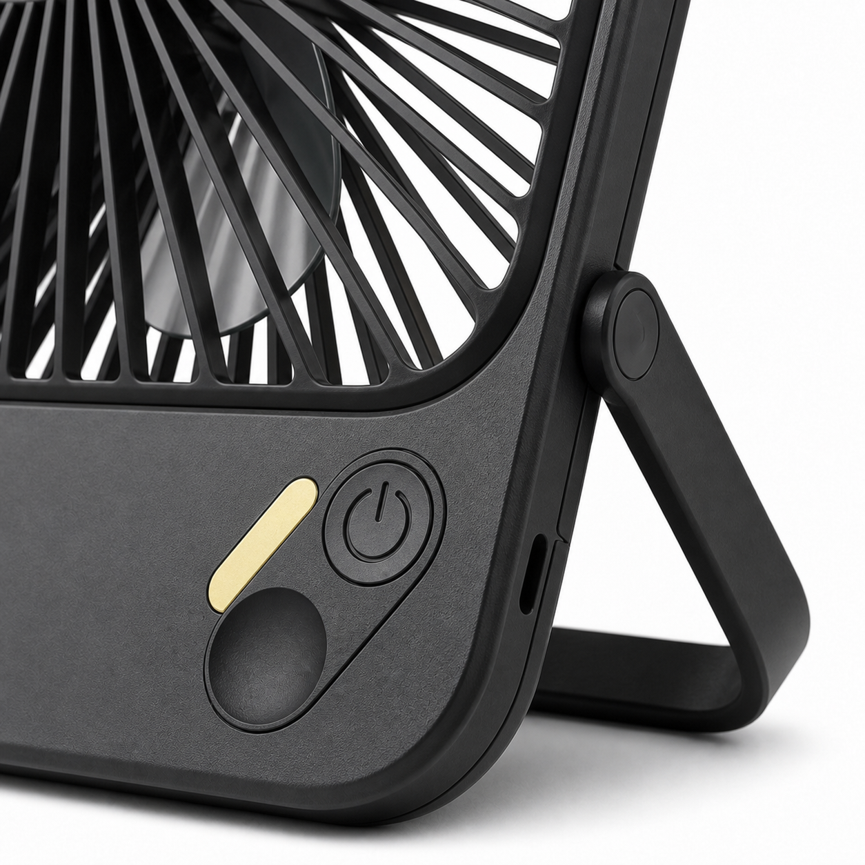 Travel Desk Fan — control detail white