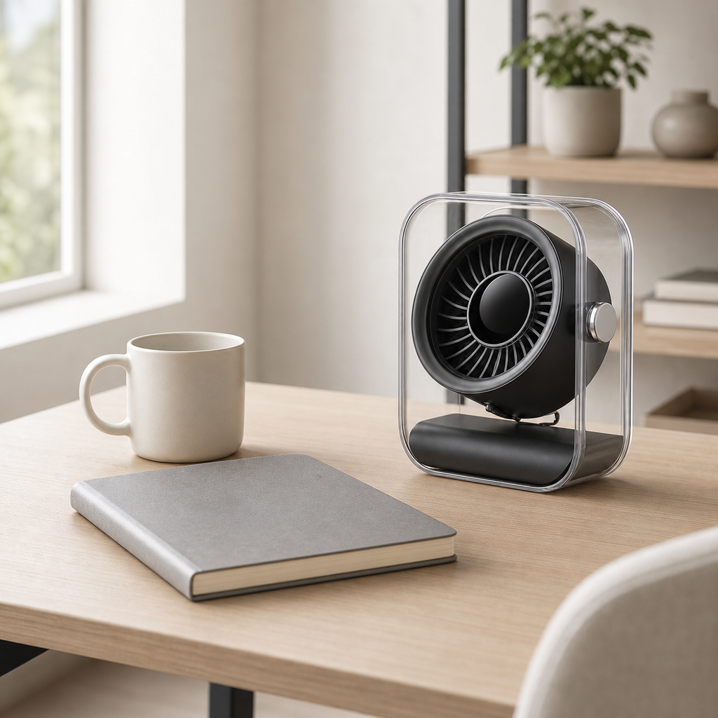 Rechargeable Turbo Desk Fan — desk scale