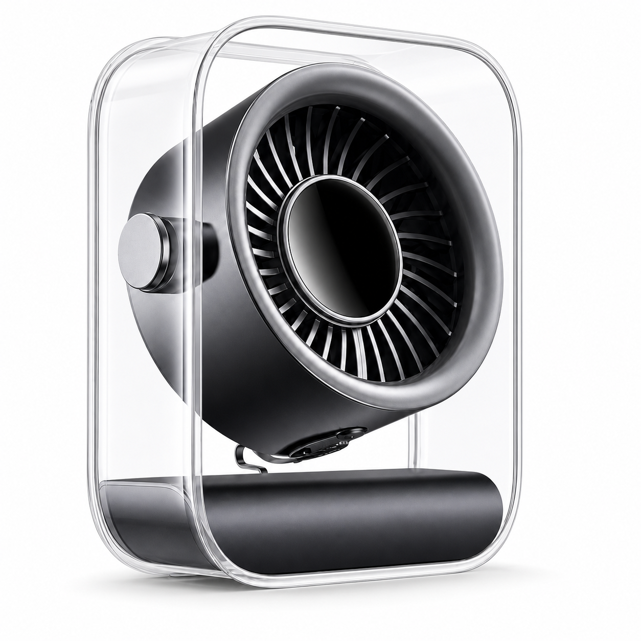 Compact Digital Desk Fan — detail white