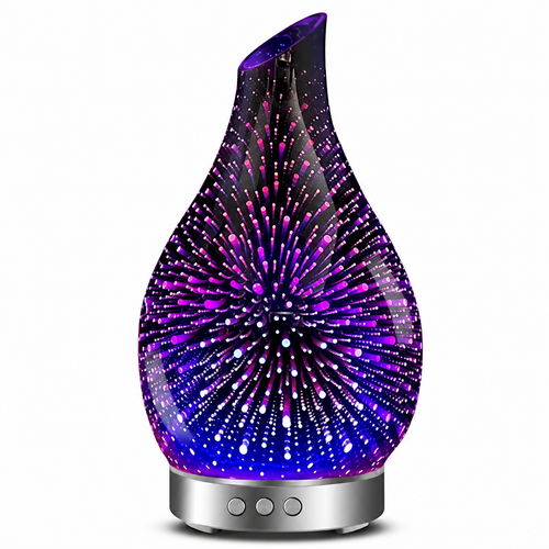 Noora Home 120ml Glass Ultrasonic Aroma Diffuser – Timer & LED Light – product image 1